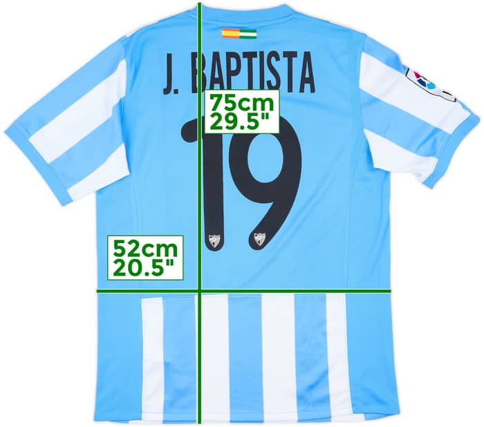 2011-12 Malaga Home Shirt J. Baptista #19 - 8/10 - (M)
