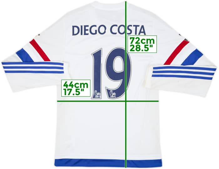 2015-16 Chelsea Away L/S Shirt Diego Costa #19 (S)