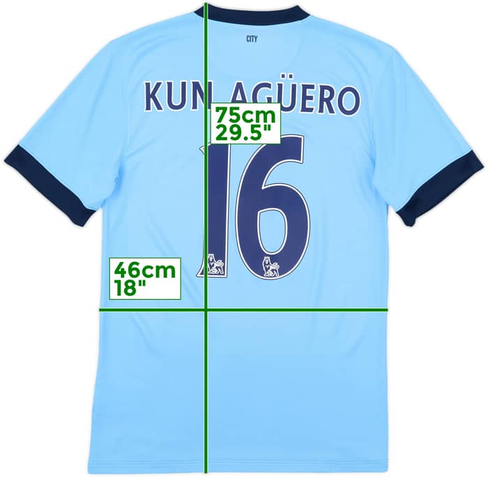 2014-15 Manchester City Home Shirt Kun Aguero #16 - 4/10 - (S)