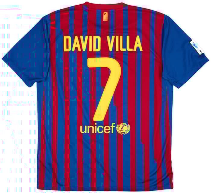 2011-12 Barcelona Home Shirt David Villa #7 - 8/10 - (L)