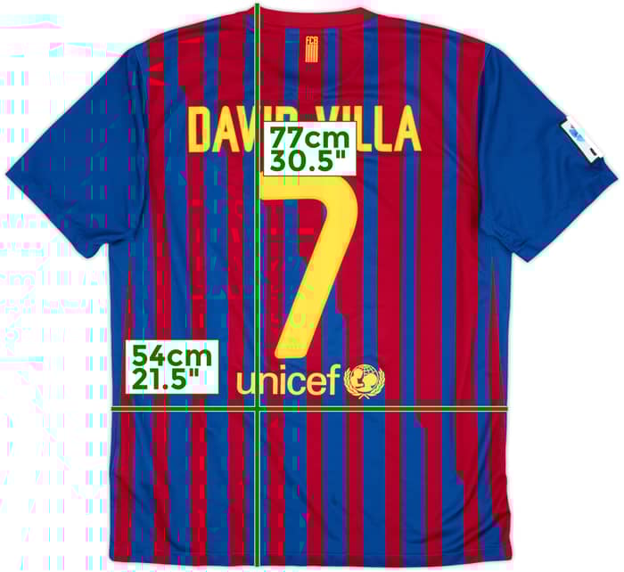 2011-12 Barcelona Home Shirt David Villa #7 - 8/10 - (L)