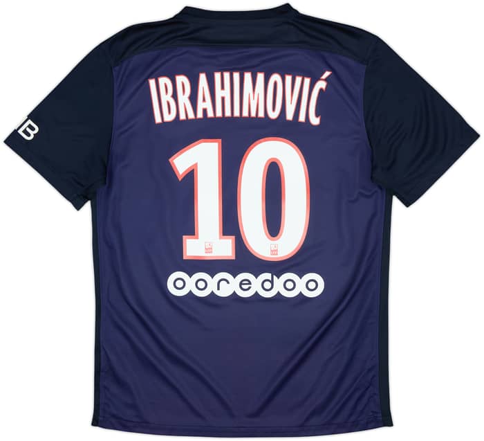 2015-16 Paris Saint-Germain Home Shirt Ibrahimovic #10 - 8/10 - (M)