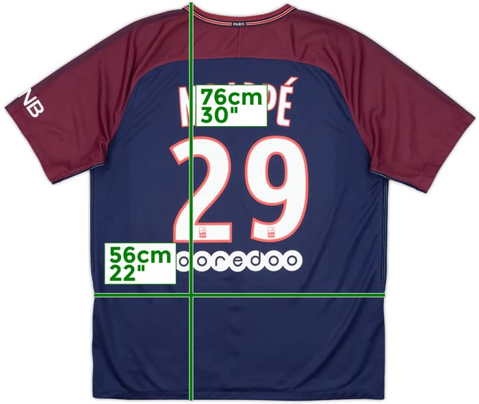 2017-18 Paris Saint-Germain Home Shirt Mbappe #29 - 8/10 - (XL)