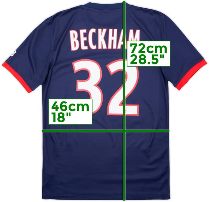 2013-14 Paris Saint-Germain Home Shirt Beckham #32 - 8/10 - (S)