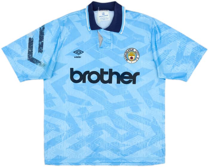 1991-93 Manchester City Home Shirt - 5/10 - (L)