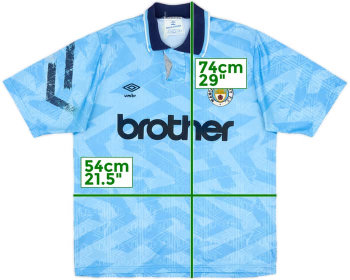 1991-93 Manchester City Home Shirt - 5/10 - (L)