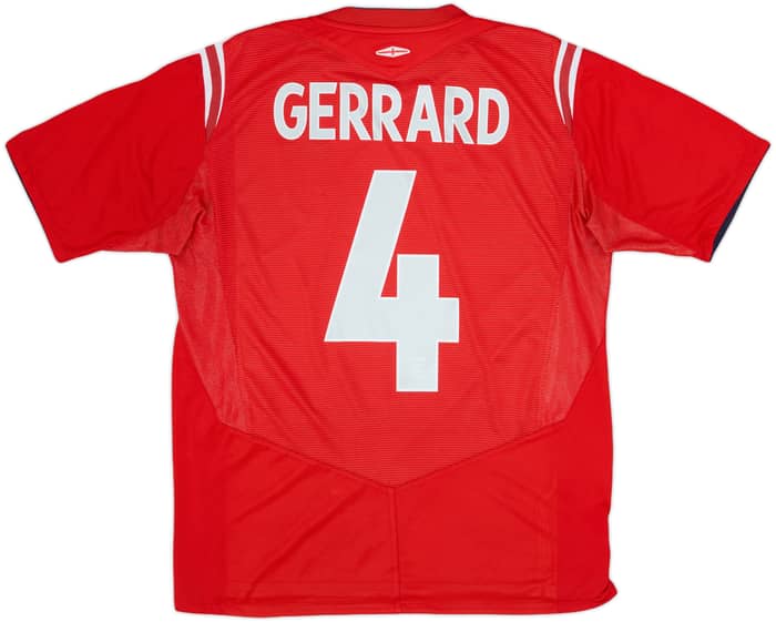 2004-06 England Away Shirt Gerrard #4 - 5/10 - (M)