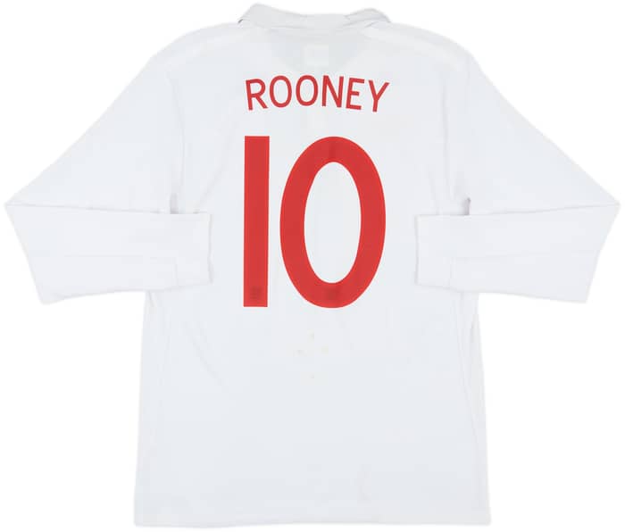 2009-10 England Home L/S Shirt Rooney #10 - 6/10 - (M)
