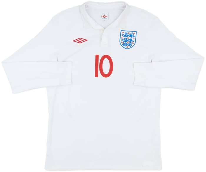 2009-10 England Home L/S Shirt Rooney #10 - 6/10 - (M)