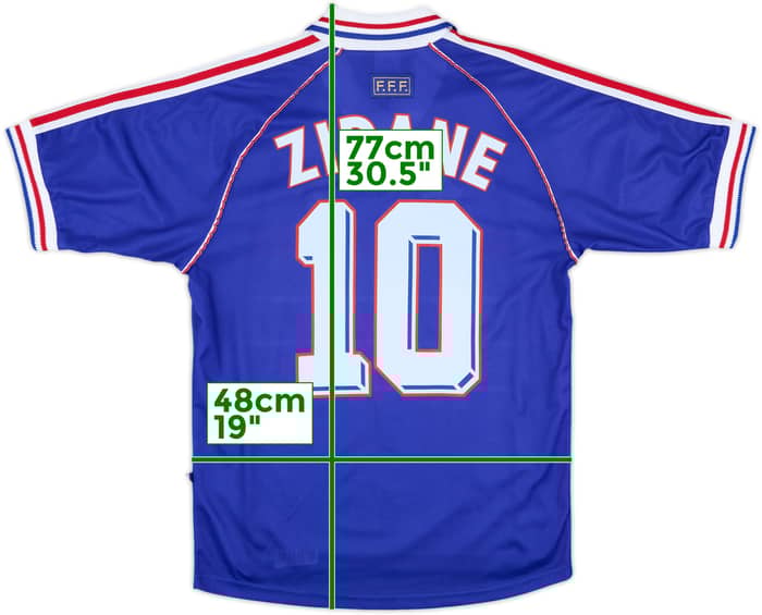 1998-00 France Home Shirt Zidane #10 - 10/10 - (S)