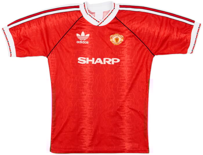 1990-92 Manchester United Home Shirt - 8/10 - (Y)