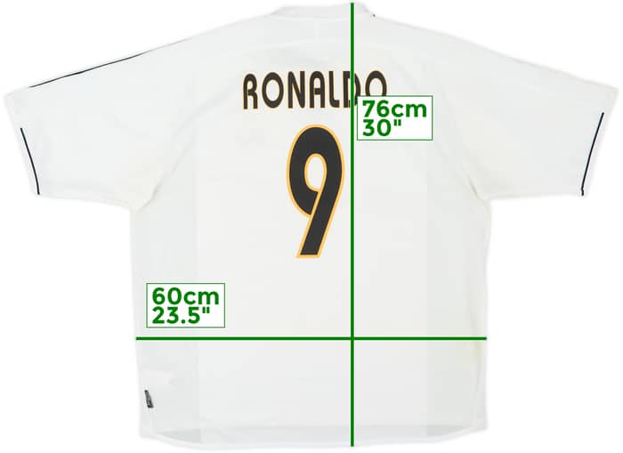 2003-04 Real Madrid Home Shirt Ronaldo #9 - 8/10 - (XL)