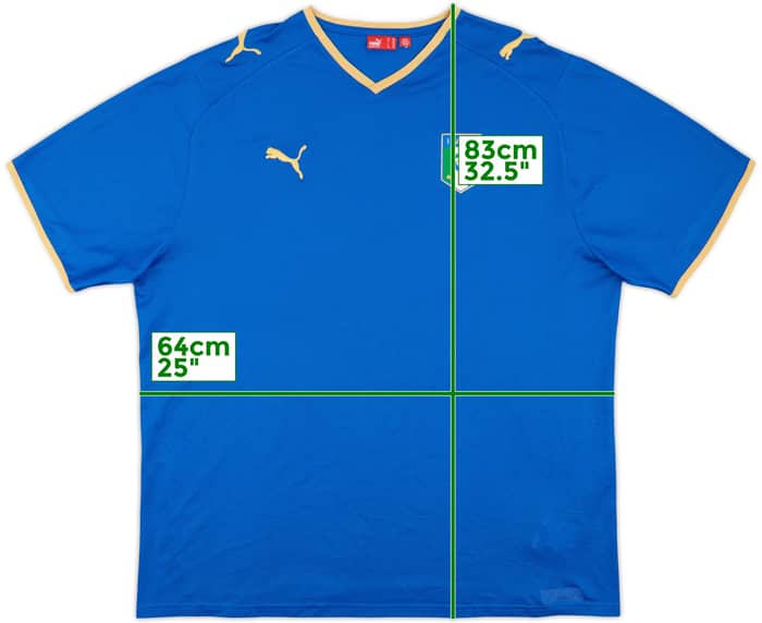 2007-08 Italy Basic Home Shirt - 9/10 - (XXL)