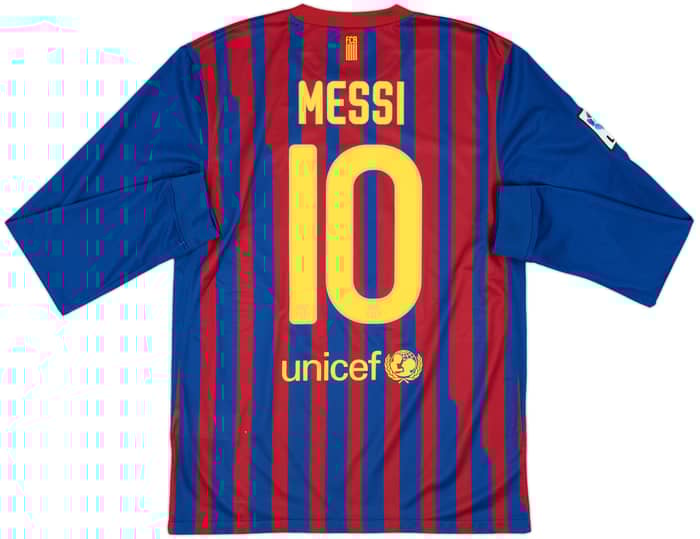 2011-12 Barcelona Home L/S Shirt Messi #10 - 9/10 - (M)