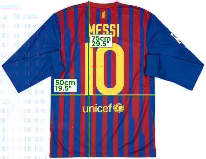 2011-12 Barcelona Home L/S Shirt Messi #10 - 9/10 - (M)