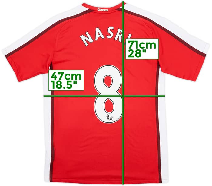 2008-10 Arsenal Home Shirt Nasri #8 - 8/10 - (XL.Boys)