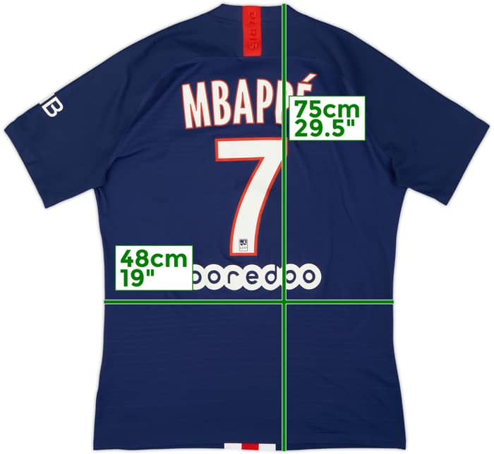 2019-20 Paris Saint-Germain Authentic Home Shirt Mbappe #7 - 6/10 - (L)