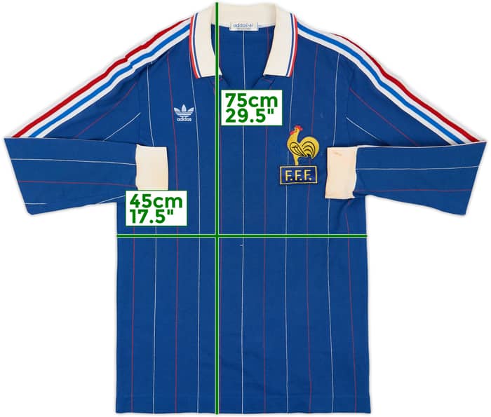 1982-84 adidas Template L/S Shirt (France) #7 - 6/10 - (M)