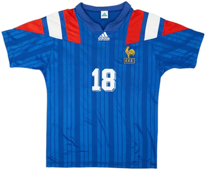 1992-94 France Home Shirt Cantona #18 - 8/10 - (L)