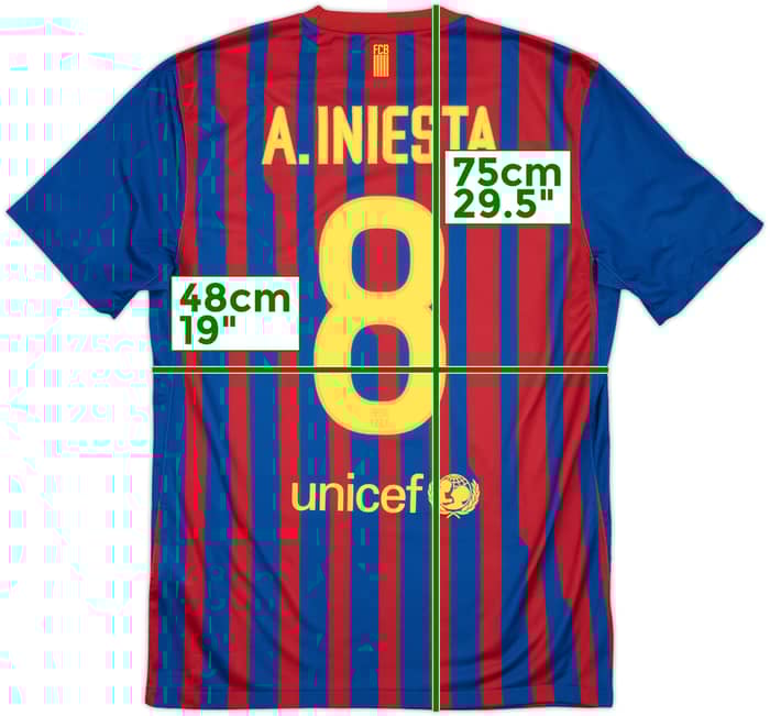 2011-12 Barcelona Home Shirt A.Iniesta #8 - 8/10 - (M)