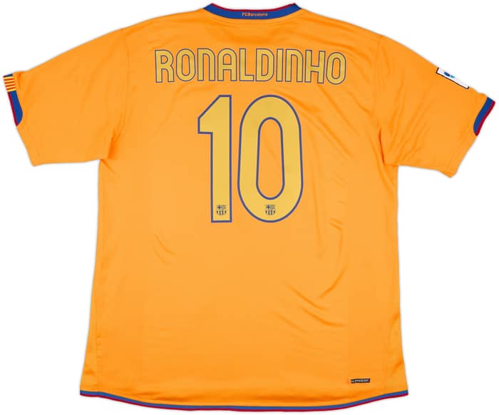 2006-08 Barcelona Away Shirt Ronaldinho #10 - 9/10 - (XL)
