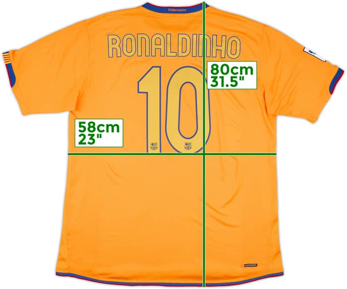 2006-08 Barcelona Away Shirt Ronaldinho #10 - 9/10 - (XL)