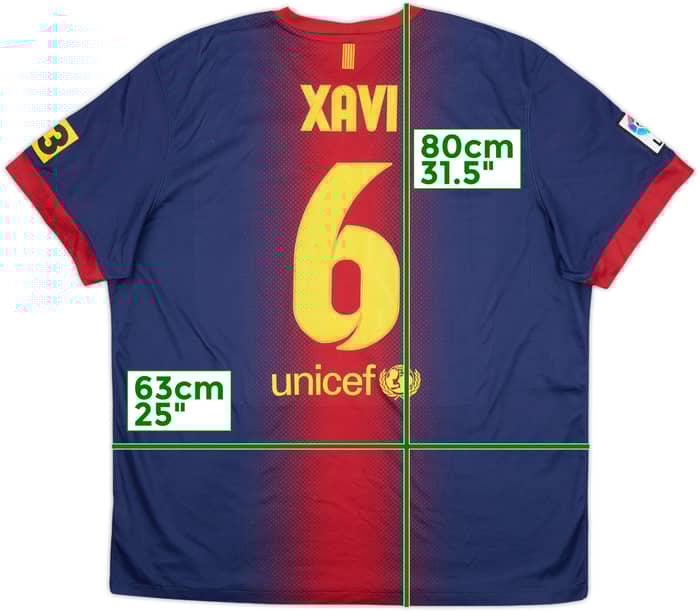 2012-13 Barcelona Home Shirt Xavi #6 - 6/10 - (XXL)
