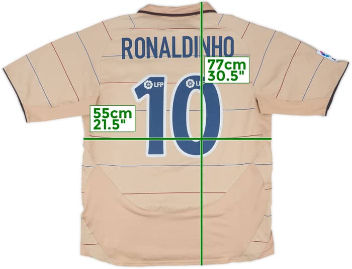 2003-05 Barcelona Away Shirt Ronaldinho #10 - 8/10 - (L)