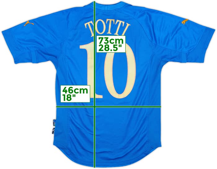 2004-06 Italy Home Shirt Totti #10 - 7/10 - (S)