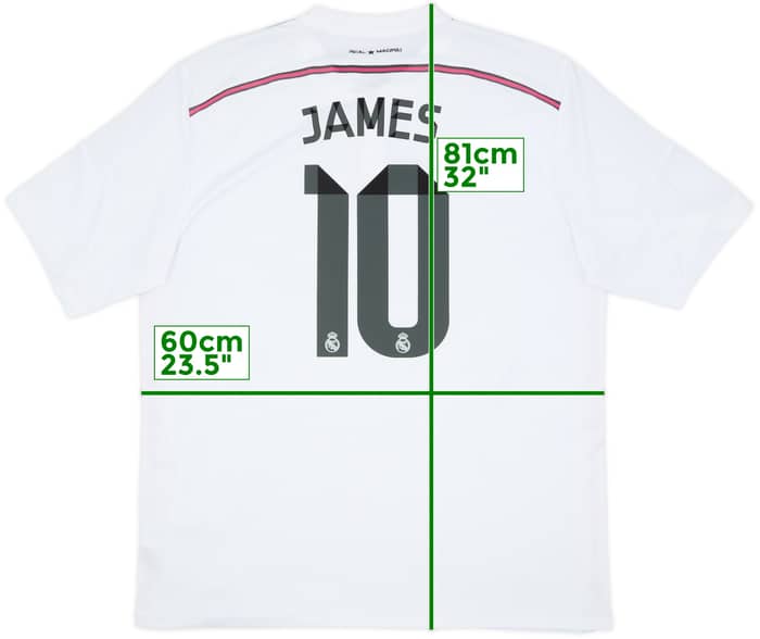 2014-15 Real Madrid Home Shirt James #10 - 9/10 - (XXL)