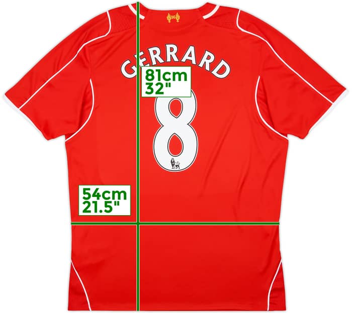 2014-15 Liverpool Home Shirt Gerrard #8 - 6/10 - (XL)