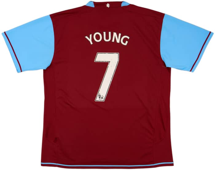 2007-08 Aston Villa Home Shirt Young #7 - 5/10 - (XL)