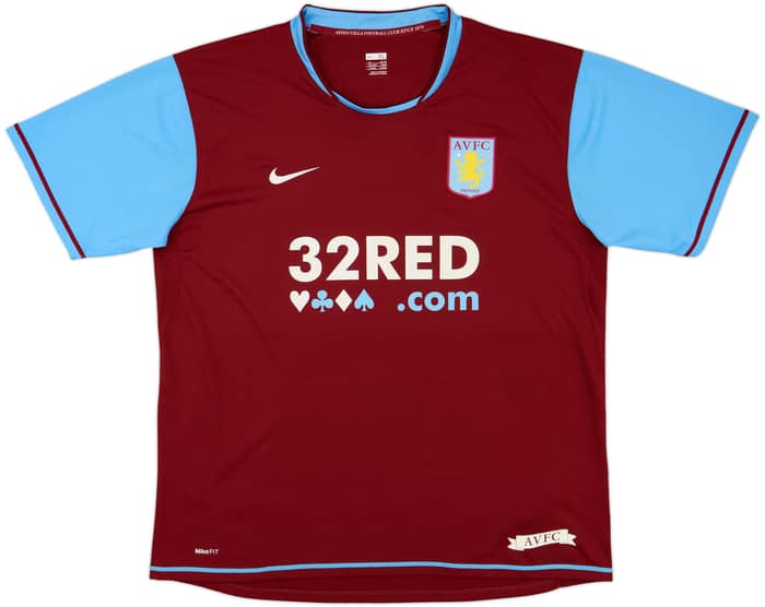 2007-08 Aston Villa Home Shirt Young #7 - 5/10 - (XL)