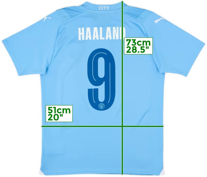 2023-24 Manchester City Home Shirt Haaland #9 - 10/10 - (M)