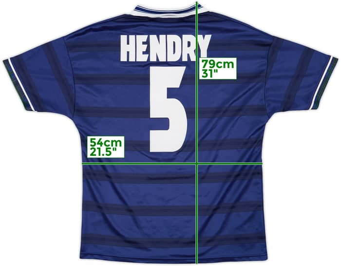 1998-00 Scotland Home Shirt Hendry #5 - 7/10 - (L)