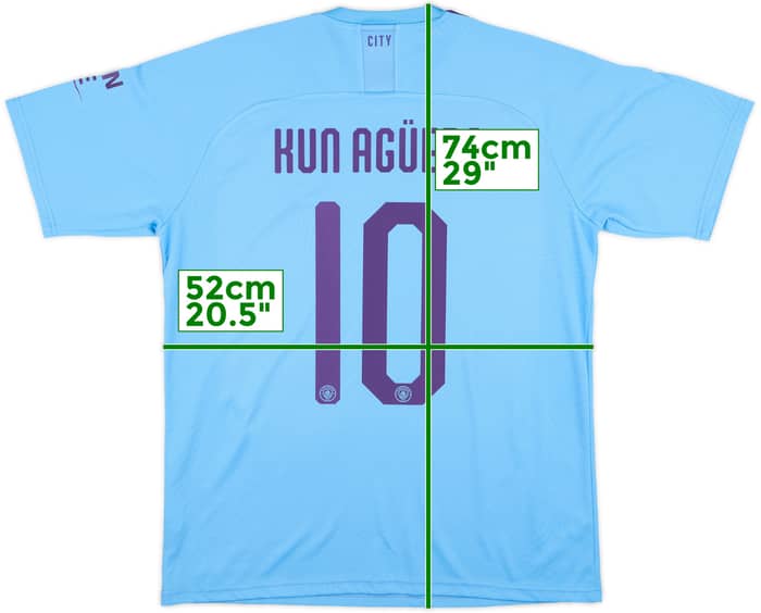 2019-20 Manchester City Home Shirt Kun Aguero #10 - 9/10 - (L)