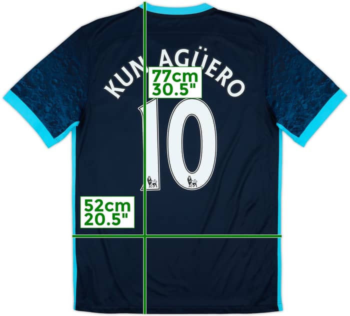 2015-16 Manchester City Away Shirt Kun Aguero #10 - 5/10 - (M)
