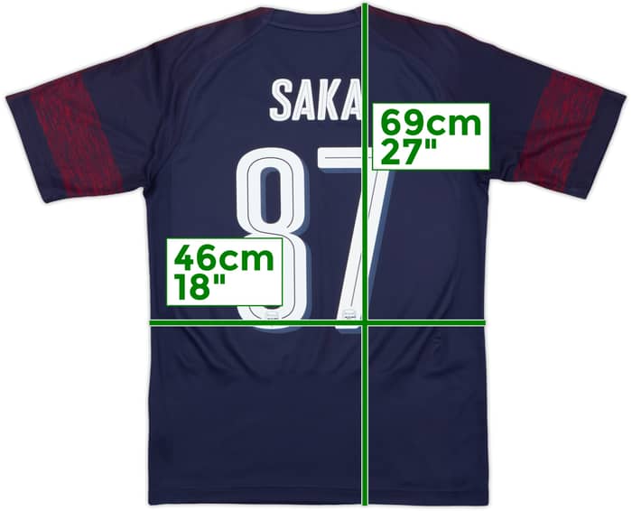 2018-19 Arsenal Away Shirt Saka #87 - 8/10 - (S)