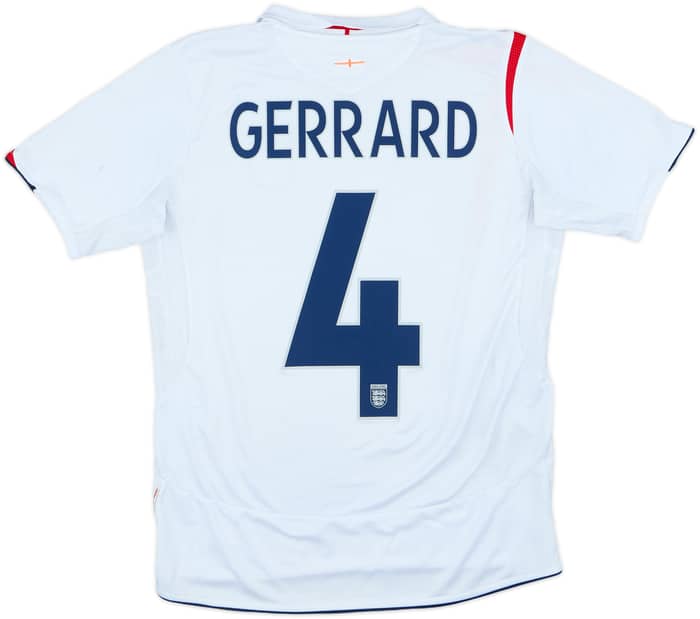 2005-07 England Home Shirt Gerrard #4 - 7/10 - (XL.Boys)
