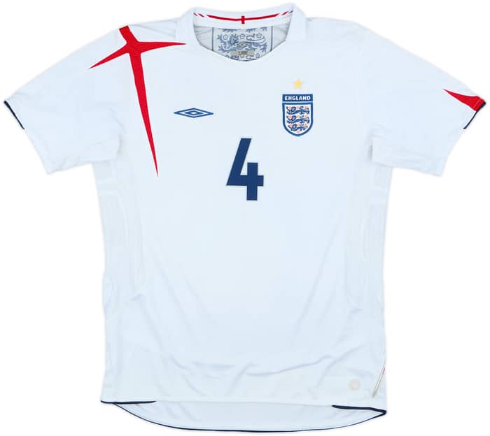 2005-07 England Home Shirt Gerrard #4 - 7/10 - (XL.Boys)