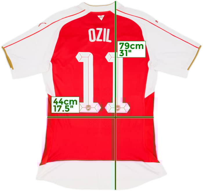 2015-16 Arsenal Player Issue (ACTV Fit) Home Shirt Ozil #11 - 7/10 - (XL)