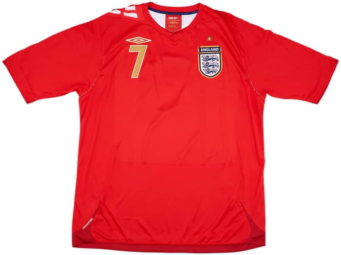 2006-08 England Away Shirt Beckham #7 - 6/10 - (XL)