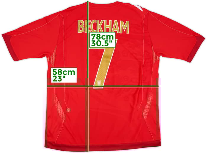 2006-08 England Away Shirt Beckham #7 - 6/10 - (XL)