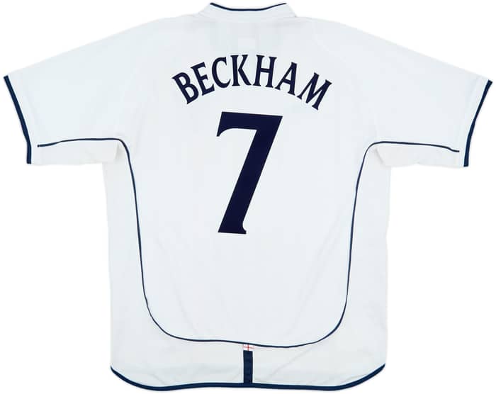 2001-03 England Home Shirt Beckham #7 - 6/10 - (XL)