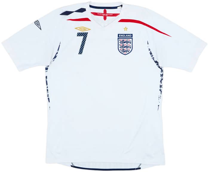 2007-09 England Home Shirt Beckham #7 - 5/10 - (L)