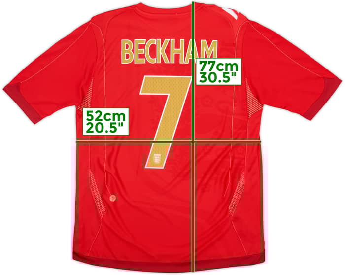 2006-08 England Away Shirt Beckham #7 - 5/10 - (M)