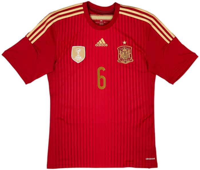 2013-15 Spain Home Shirt A.Iniesta #6 - 8/10 - (M)