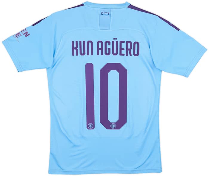 2019-20 Manchester City Home Shirt Kun Aguero #10 - 6/10 - (XS)