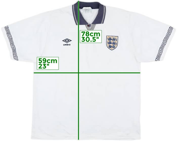 1990-92 England Home Shirt - 5/10 - (L)