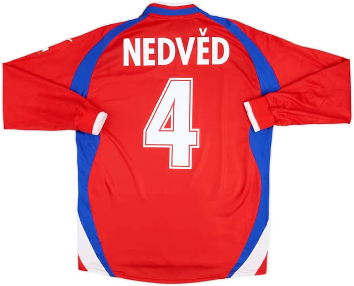 2000-02 Czech Republic Home L/S Shirt Nedved #4 - 8/10 - (L)